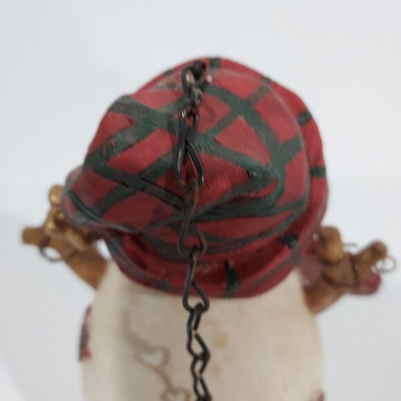 Birdhouse Garden Hummingbird Snowman with Mittens Hearts Red Plaid Hat Resin - Picture 7 of 8